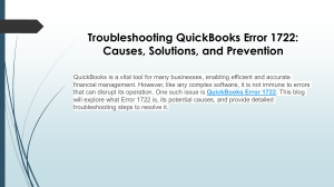 A quick guide to eliminate QuickBooks Error 1722