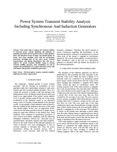 Power System Transient Stability Analysis Including Synchronous and Induction Generators