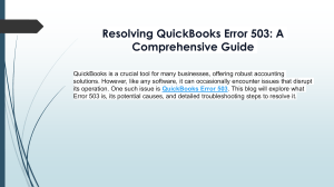Step-by-Step solutions for QuickBooks Error 503