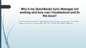 Expert solutions for QuickBooks Sync Manager Not Working