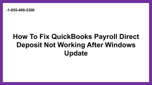 Learn How to Fix QuickBooks Payroll direct deposit Not working issue