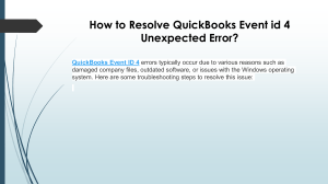 Easy ways to fix QuickBooks Event ID 4 Error