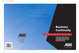 ASIS Business Continuity Guideline