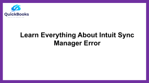 Intuit Sync Manager: Solving Synchronization Errors