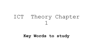 ICT  Theory Chapter 1 for student