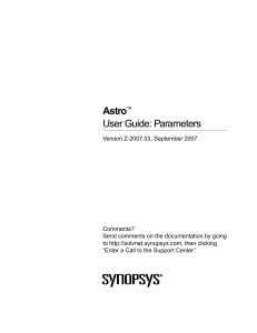 Astro™ User Guide: Parameters
