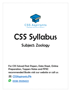 Zoology-CSS-Syllabus