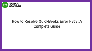 A Troubleshooting Guide To Fix Error Code H303 In QuickBooks