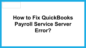 Learn How To Fix QuickBooks Payroll Connection Error