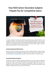 How NIOS Senior Secondary Subjects Prepare You for Competitive Exams