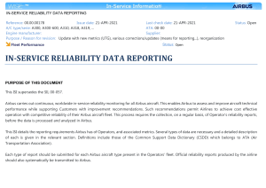 AIRBUS - Reliability reporting