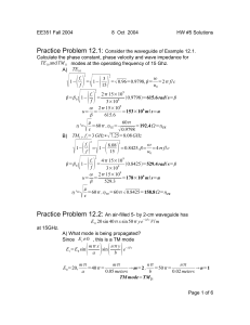 Waveguide Homework Solutions: Electromagnetics