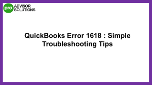 Quick Fix For QuickBooks Desktop Error Code 1618