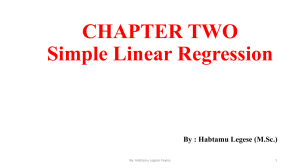 Chapter two simple linear regression