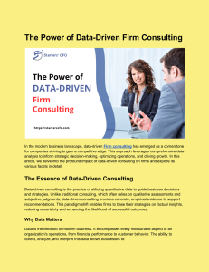 The Power of Data-Driven Firm Consulting