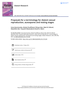 Proposals for a terminology for diatom sexual reproduction  auxospores and resting stages
