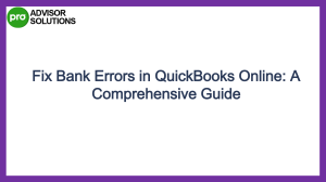 Step By Step fix For bank errors in QuickBooks Online