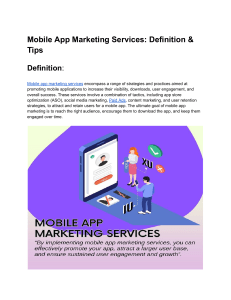 Mobile App Marketing Services: Definition & Tips