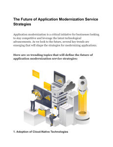 The Future of Application Modernization Service Strategies