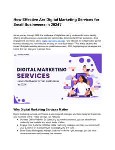 How Effective Are Digital Marketing Services for Small Businesses in 2024?
