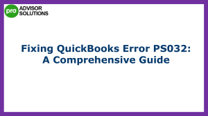 Step By Step fix For QuickBooks payroll error code ps032