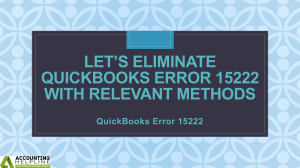Some Easiest methods to Eliminate QuickBooks Error Message 15222