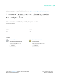 A review of research on cost of quality