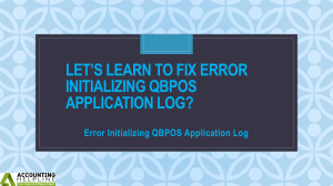 Error Initializing QBPOS Application Log: Best methods for solutions