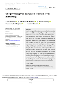 The psychology of attraction to multi‐level marketing