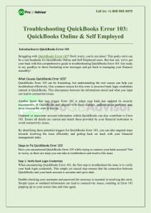 Troubleshooting QuickBooks Error 103
