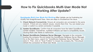 Easy fixes for QuickBooks Multi-User Mode Not Working