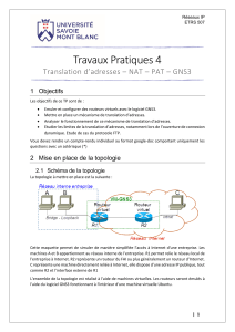 Travaux Pratiques 4 Translation d adresses NAT PAT GNS3
