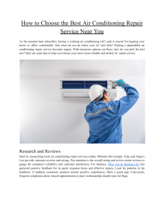 How to Choose the Best Air Conditioning Repair Service Near You