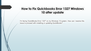 How to eliminate QuickBooks Error 1327