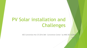 Solar Installation and Challenges