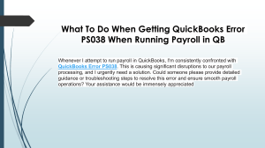 A must follow guide to fix QuickBooks Error PS038