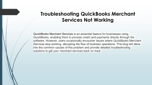 How to Resolve QuickBooks Merchant Services Not Working Issue