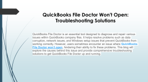 Quick fixes for QuickBooks File Doctor Won't Open