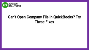 A Troubleshooting solution When can't open company file in QuickBooks