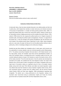 Political Parties & Policy Research Essay