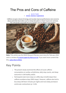 The Pros and Cons of Caffeine by Eric Trexler