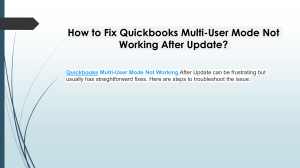 How to Resolve QuickBooks Multi-User Mode Not Working Quickly