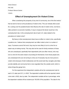 Effect of Unemployment on Violent Crime