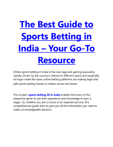 The Best Guide to Sports Betting in India – Your Go-To Resource