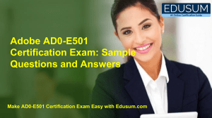 Adobe AD0-E501 Certification Exam: Sample Questions and Answers