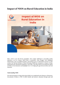Impact of NIOS on Rural Education in India 