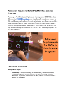 Admission Requirements for PGDM in Data Science Programs