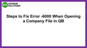 Simple Learn To Fix QuickBooks Error 6000