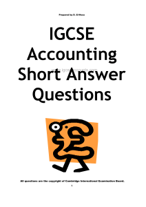 igcse accounting short answer questions only