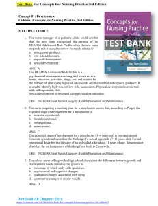 Test Bank Concepts For Nursing Practice 3rd Edition by Giddens